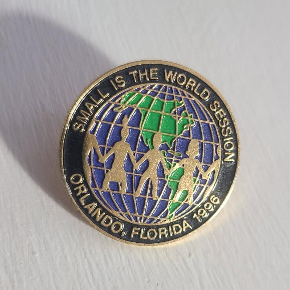 Small Is The World Session Vintage Globe Lapel Pin